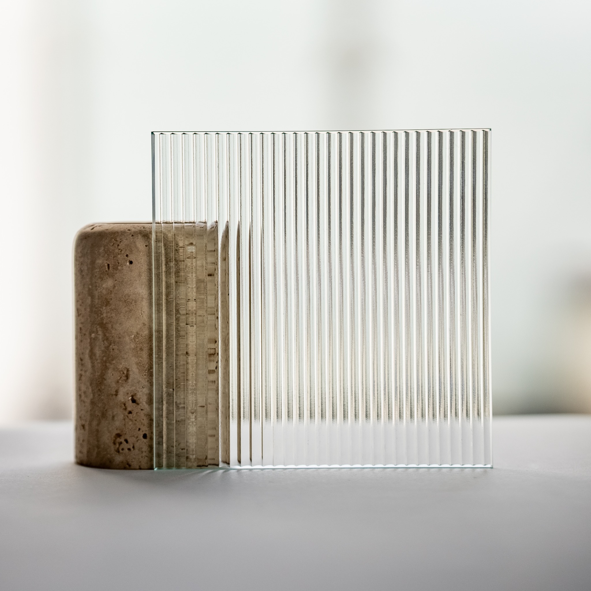 Doorzichtig ribbelglas smal